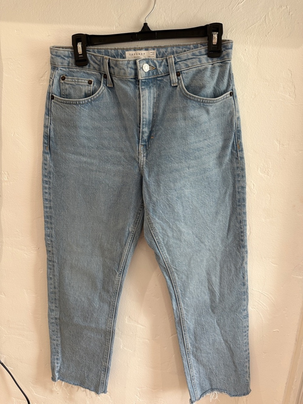 Topshop Light Blue Straight Jeans